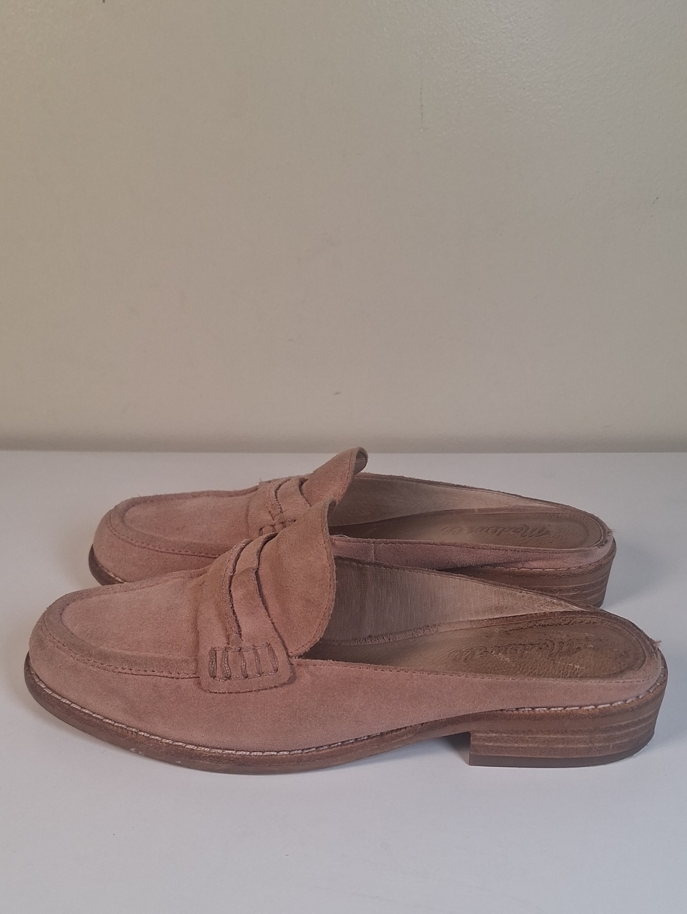 Madewell Elinor Suede Loafer Mules in a dusty pink/clay colorway Size 7